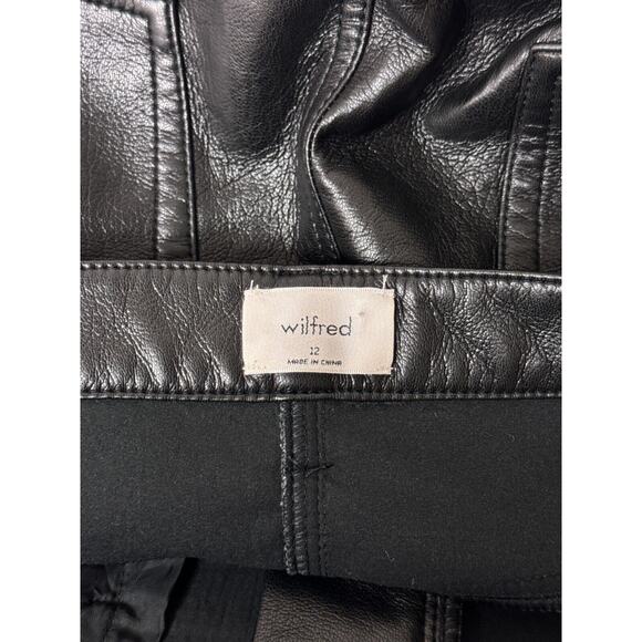 Aritzia Pants 12 Womens Wilfred Melina Straight Black Vegan Leather - Picture 6 of 7